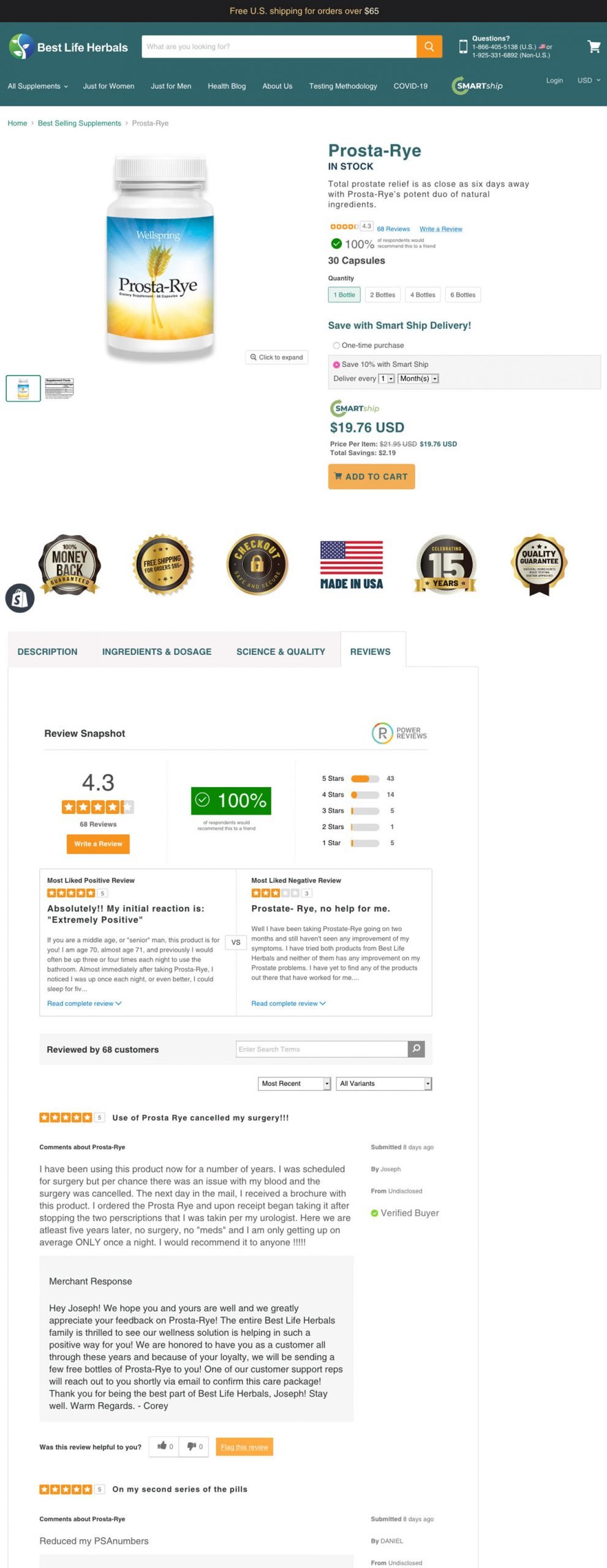 Best Life Herbals Shopify store