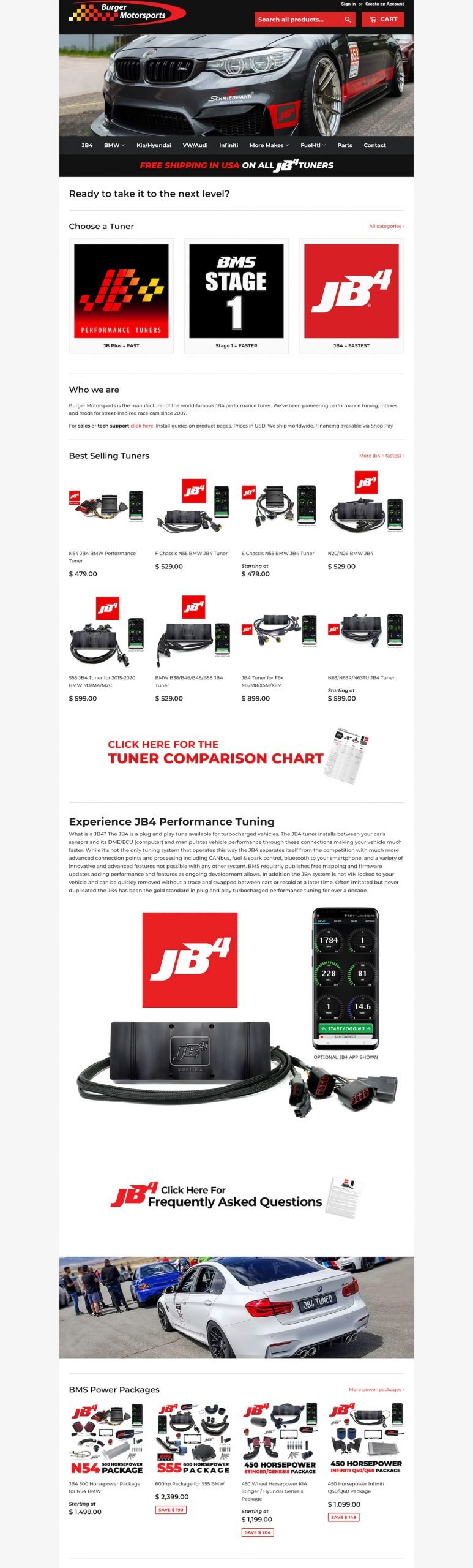 Burger Motorsports Shopify store