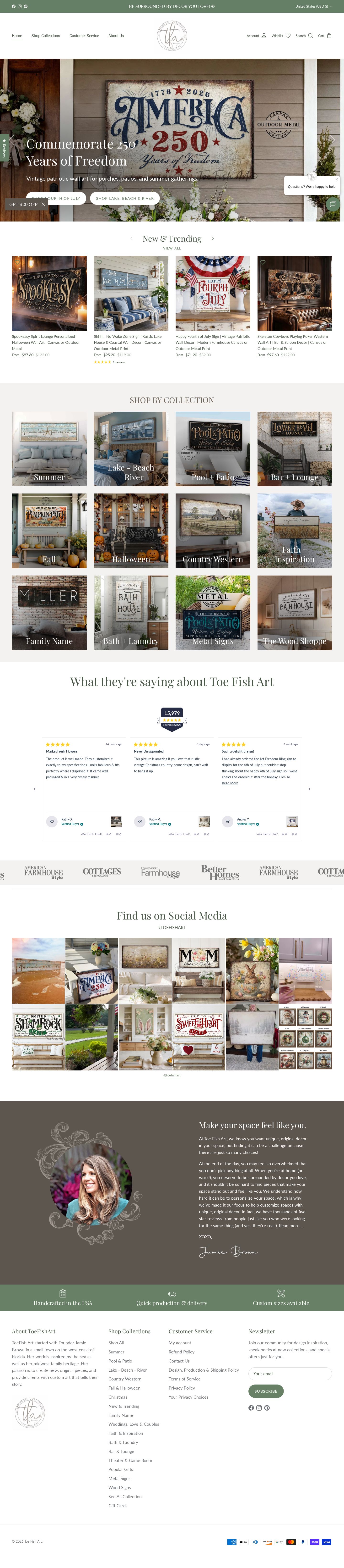 Toe Fish Art Shopify store — screenshot 1