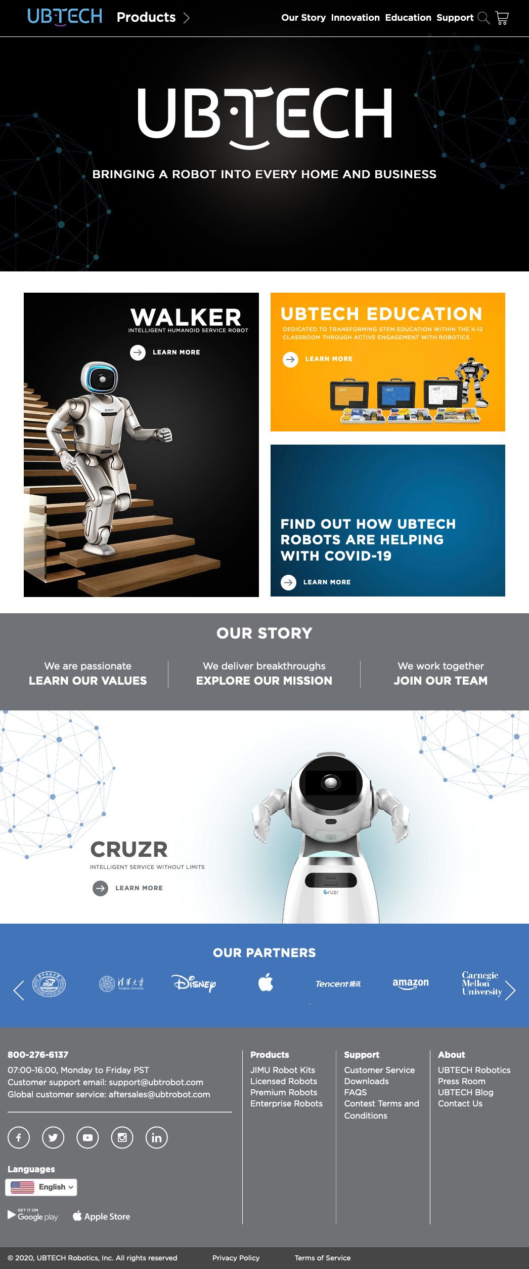 UBTECH Robotics storefront on laptop