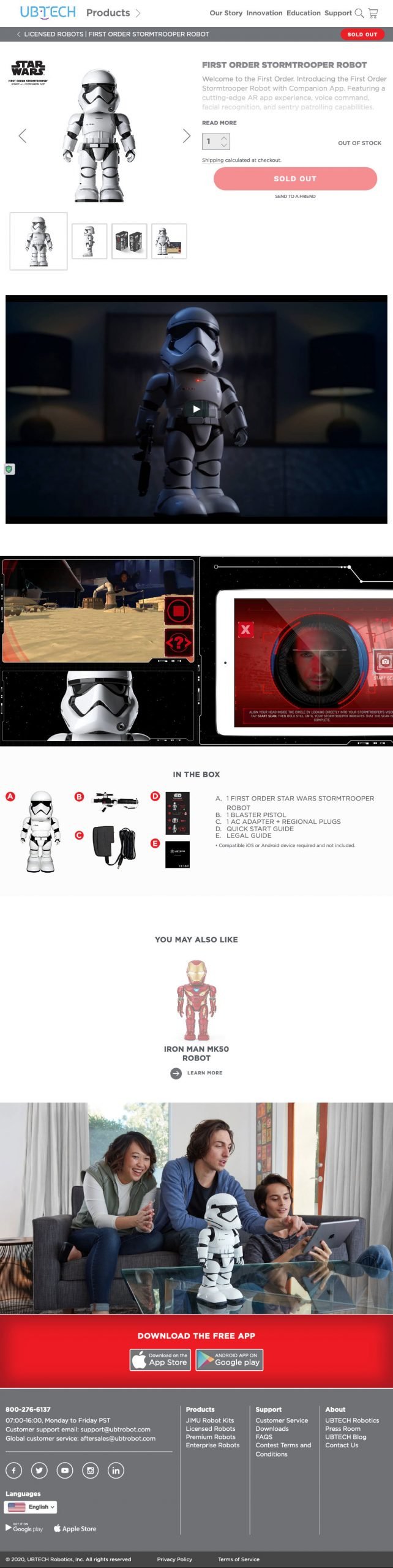 UBTECH Robotics storefront page