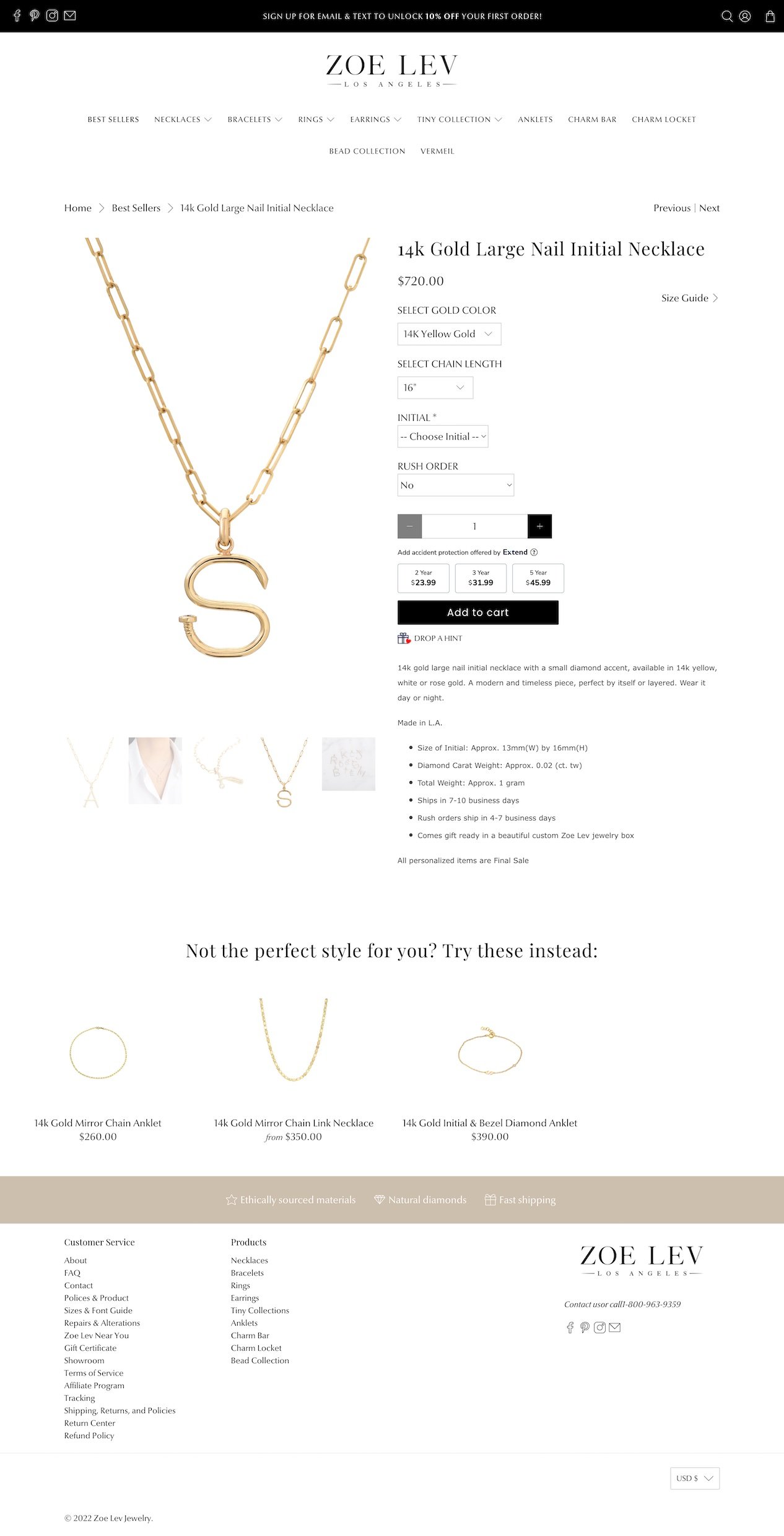 Zoe Lev Jewelry Shopify store